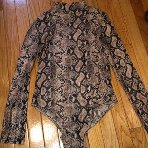 Women’s snake skin long sleeve body suit